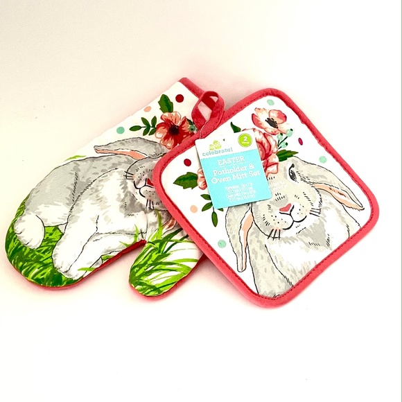 Easter Potholder & Oven Mitt Set. NEW ITEM - Picture 1 of 3